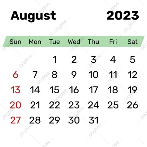 Gambar Kalender Sederhana Agustus 2023 Kalender 2023 Agustus Png Dan