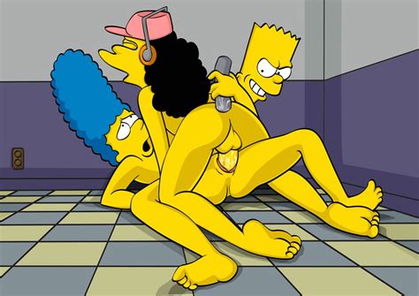 Rule 34 Bart Simpson Batothecyborg Female Human Male Marge Simpson Otto Mann Straight Tagme
