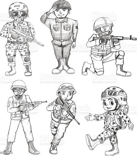 sketches of soldiers stock illustration download image now adult armed forces armed forces