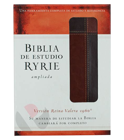Biblia De Estudio Ryrie Ampliada Rvr 1960 Tapa Piel Marron