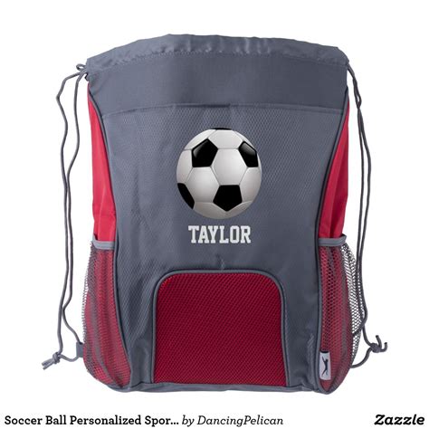 Soccer Ball Personalized Sports Drawstring Backpack A Soccer Ball