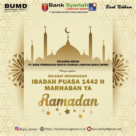 Selamat Menunaikan Ibadah Puasa Ramadhan 1442h 2021m Pt Bprs