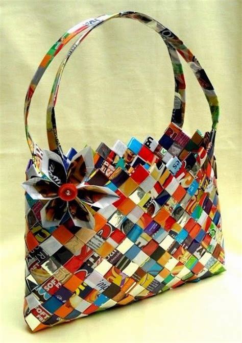 Origami is a detailed and relaxing art, but it can take a lot of paper. Esselle Crafts: Candy Wrapper Bag | Candy wrappers, Sweet paper, Bags