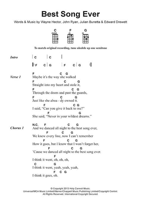 Best Song Ever Sheet Music One Direction Piano Vocal And Guitar Chords