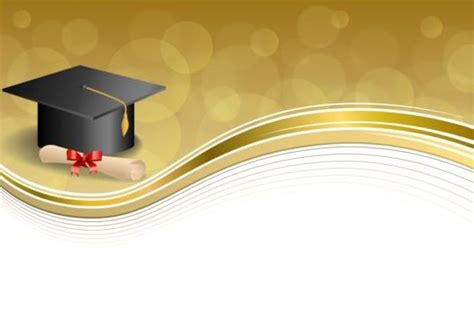 Graduation Cap With Diploma And Golden Abstract Background 07 Free Download