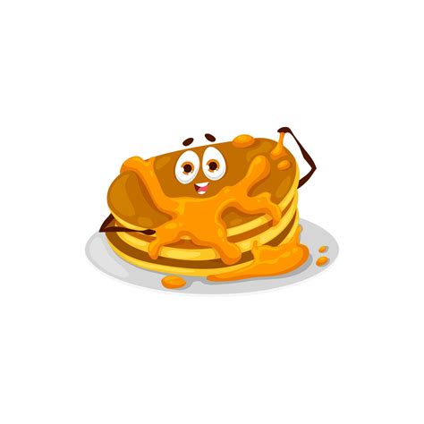 Cartoon Pancake With Caramel And Honey 23510405 Vector Art At Vecteezy