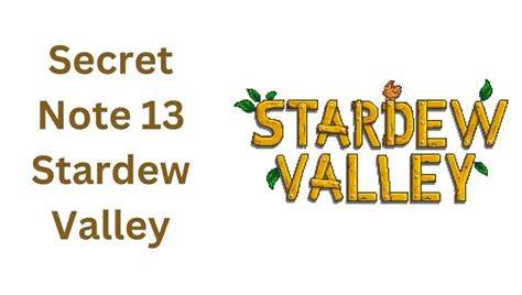 Solved Secret Note 13 In Stardew Valley November 2023