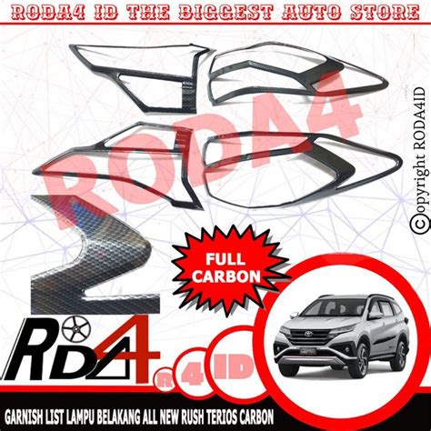 Jual Garnish List Lampu Belakang CARBON All New RUSH TERIOS 2018 2019