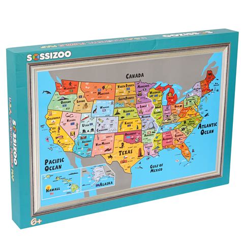Jigsaw Puzzle For Kids Magnetic United States Map Educational Preschoo