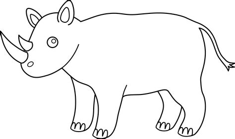 Colorable Rhino Design Free Clip Art