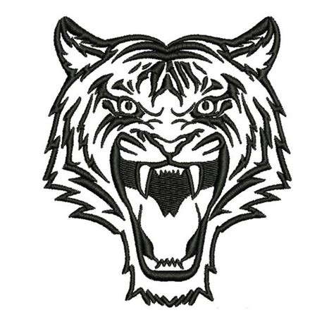 Tiger Embroidery Design Tiger Head Machine Embroidery Etsy