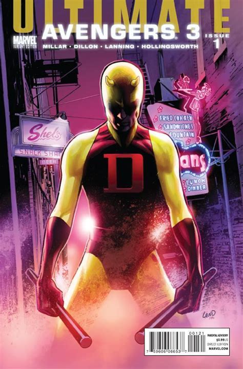 Ultimate Avengers Of Nm Greg Land Daredevil Yellow Variant Cover
