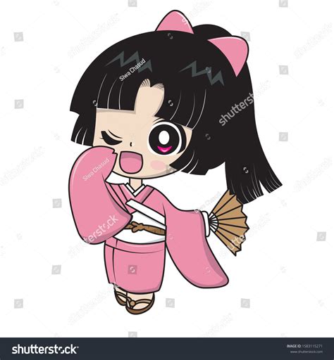 cute japanese girl cartoon image stock vector royalty free 1583115271 shutterstock