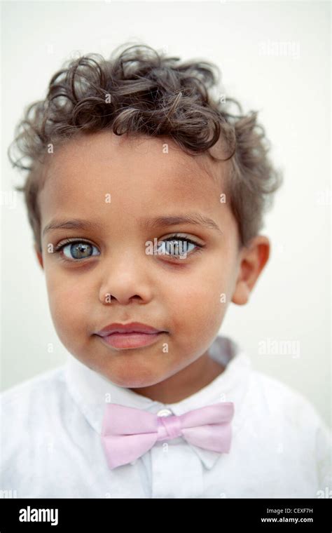 Close Up Of Mixed Race Boy Stock Photo Alamy