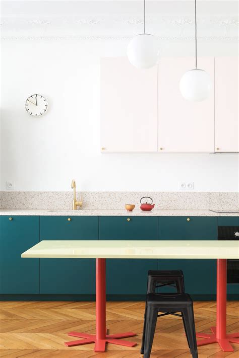 Based in memphis, kitchen is a cabinet building specialist. Modern Memphis Style | Teal kitchen cabinets, Interior ...
