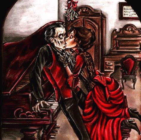 erik and christine kissing under mistletoe Призрак оперы Призраки Опера
