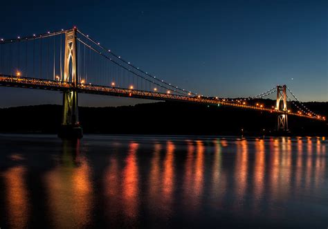 Mid Hudson Bridge Poughkeepsie In The Evening Phil Haber Photography