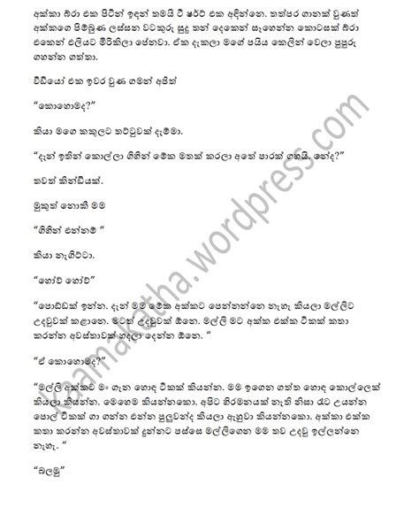 සැමියානැතිඅතරේක Sinhala Wal Katha