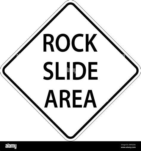 Warning Sign Rock Slide Area Stock Vector Image And Art Alamy