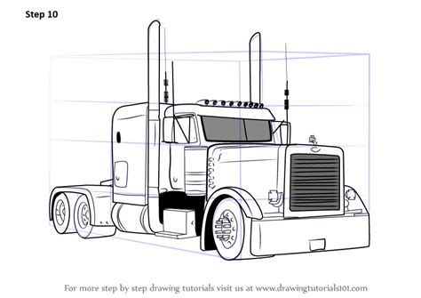 Learning to draw takes patience and practice. Learn How to Draw Peterbilt 379 Truck (Trucks) Step by Step : Drawing Tutorials