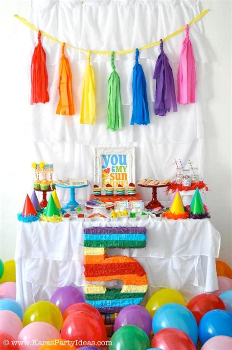 Karas Party Ideas Rainbow Themed Birthday Party Via Karas Party