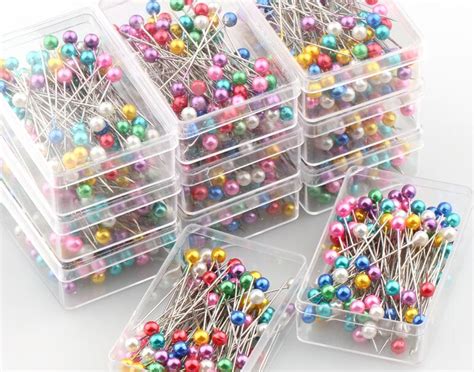 200pcs Round Pearl Head Dressmaking Pins With Box Quiltssupply