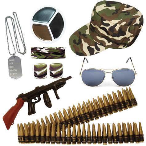Army Fancy Dress Military Camo Accessories Mens Ladies Costume Stag Hen
