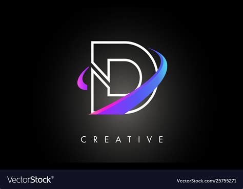 D Trendy Modern Letter Logo Design Monogram And Vector Image