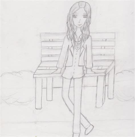 Anime Girl Sitting In Park By Rikasnowfall On Deviantart
