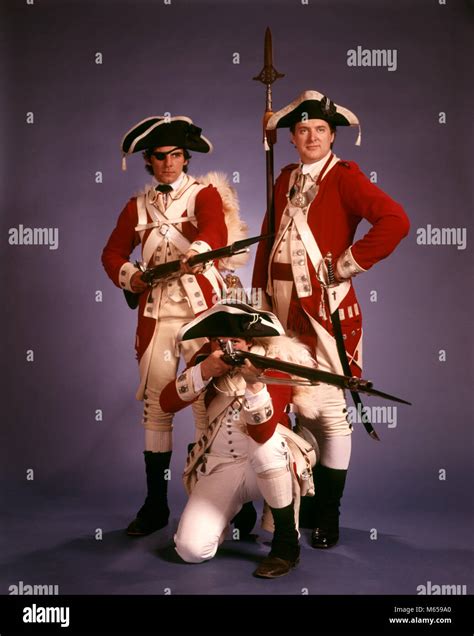 1970s 1776 American Revolution Historical Reenactors Wearing British
