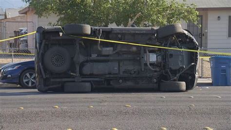 Driver Extricated After Single Vehicle Rollover Crash In North Las Vegas
