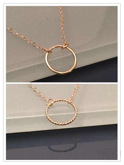 14k Gold Circle Necklace 14K Circle Necklace 14k Eternity | Etsy | Gold circle necklace, Circle 