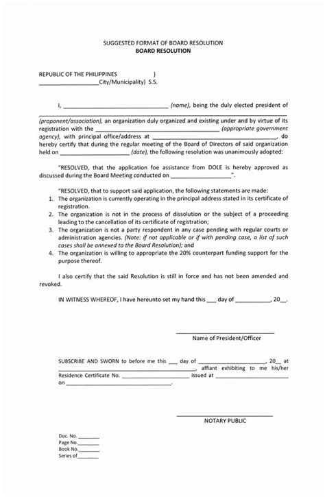 A sample bank resolution and certification by corporate secretary which can be used to open a bank account. Board Resolution Templates - 4+ Samples for Word and PDF ...