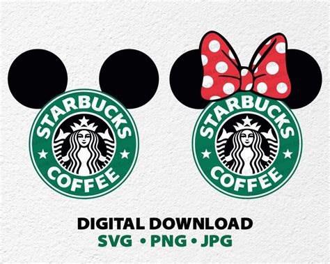 Mickey Mouse Starbucks Logo Svg Bundle Minnie Mickey Mouse Etsy