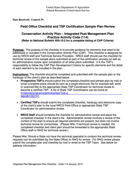 Integrated Pest Management Plan Template