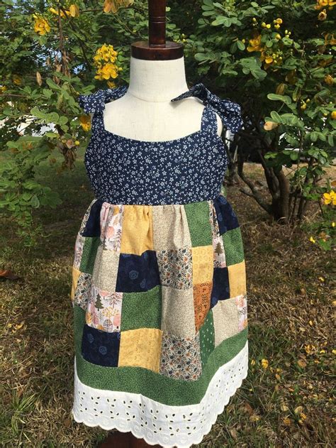 Little Girls 3t Autumn Country Fall Patchwork Dress Sundress Etsy In