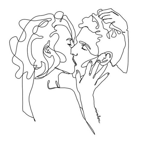 Get A Linedrawing Portrait Of You And Your Loved One Drawn From A Photo Or Give Two Of Your
