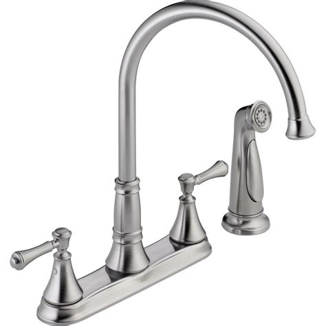 This delta faucet has diamond patented seal. Delta Cassidy 2-Handle Standard Kitchen Faucet with Side ...
