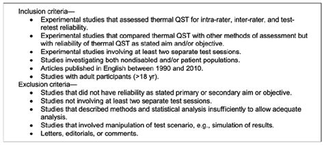 article selection criteria qst quantitative sensory testing download scientific diagram