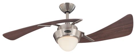 Featuring reversible blades, the fan's contemporary brushed nickel finish is complemented by both the walnut blade finish and the maple blade finish. Westinghouse 2-Blade Steel Ceiling Fan - Contemporary ...