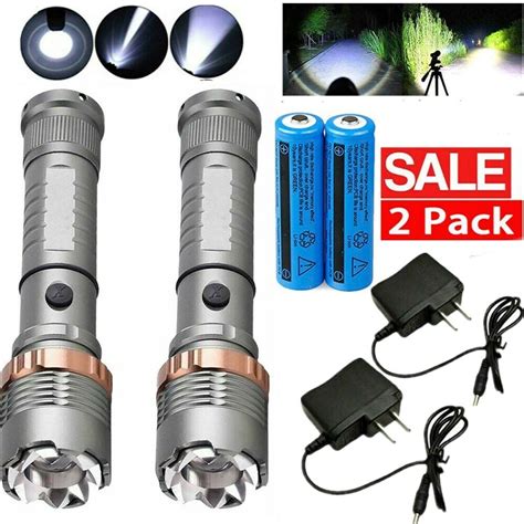 12pc 990000lm Led Torch Rechargeable Flashlight Handheld Zoomablebatt