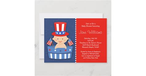 4th Of July Baby Shower Invitation Zazzle