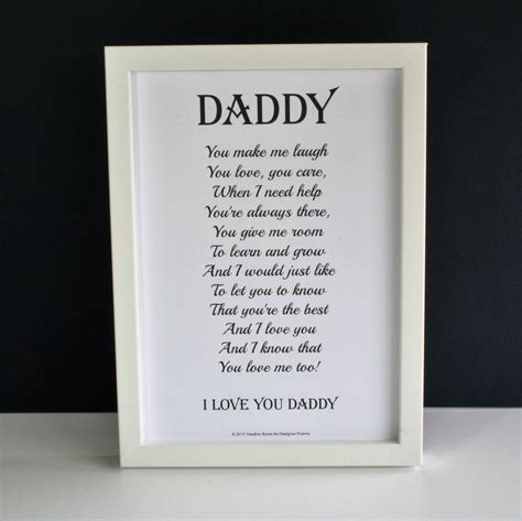 Custom Daddy Father S Day Poem Print Gift Etsy Uk Fathers Day Poems