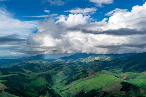 Rain falling over mountains in the state of Espírito Santo Brazil. [OC