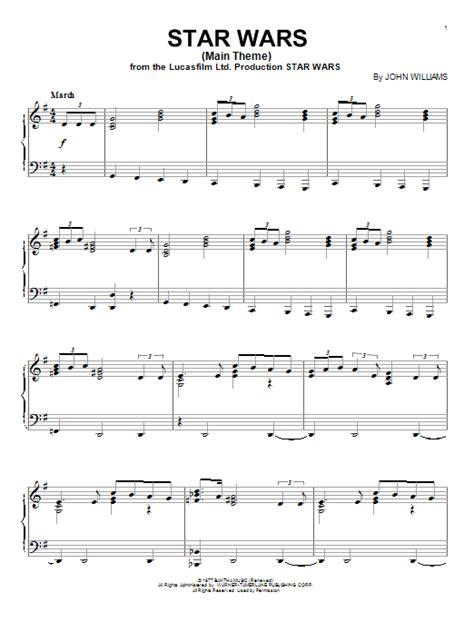 Use this sheet for your own personal use completely free. Star Wars (Main Theme) | Sheet Music Direct
