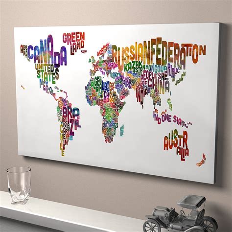 Typography World Map Art Print By Artpause