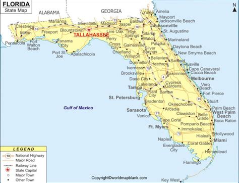Map Of Florida With Cities Labeled Diskretdesigns