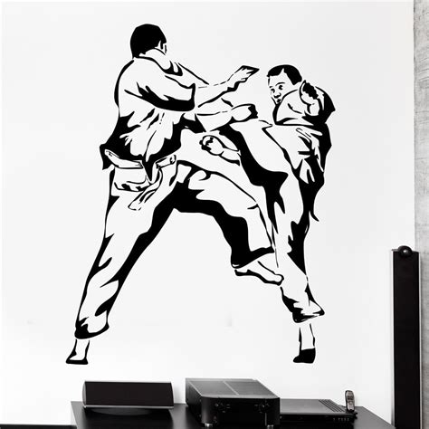 New Wall Sticker Sport Karate Martial Arts Fighting Fighter Vinyl Decal Wallpapers For Home