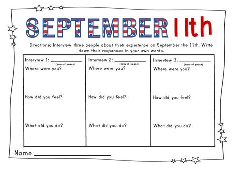 Free Printable September 11 Worksheets Printable Templates