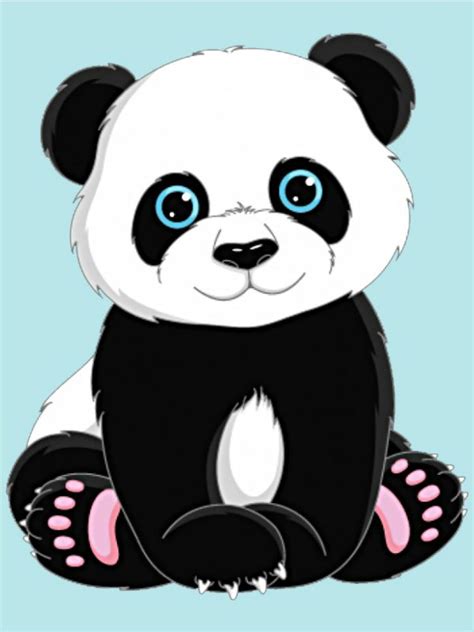 Wizardi Diamond Painting Pakket Panda Cute Panda Cartoon Cute